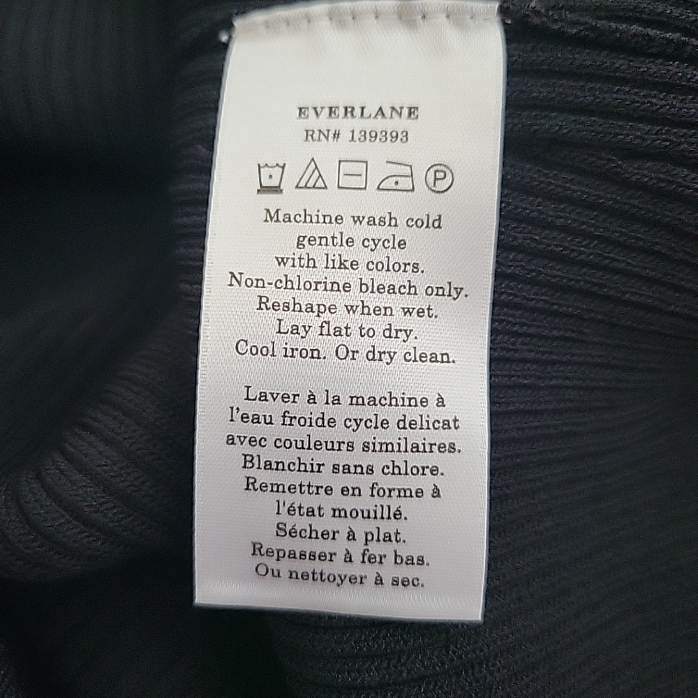 Everlane The Ribbed Midi Dress Black Viscose Sleeveless Tank Small NEW NWT - Picture 7 of 9